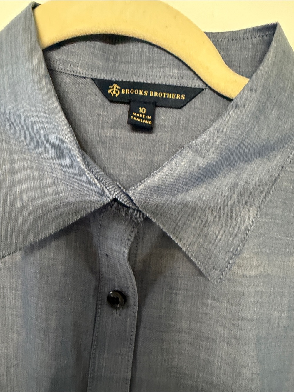 Brooks Brothers Chambray NWT TAB SLEEVE Blue Button Down Blouse 10 work career - Picture 3 of 5